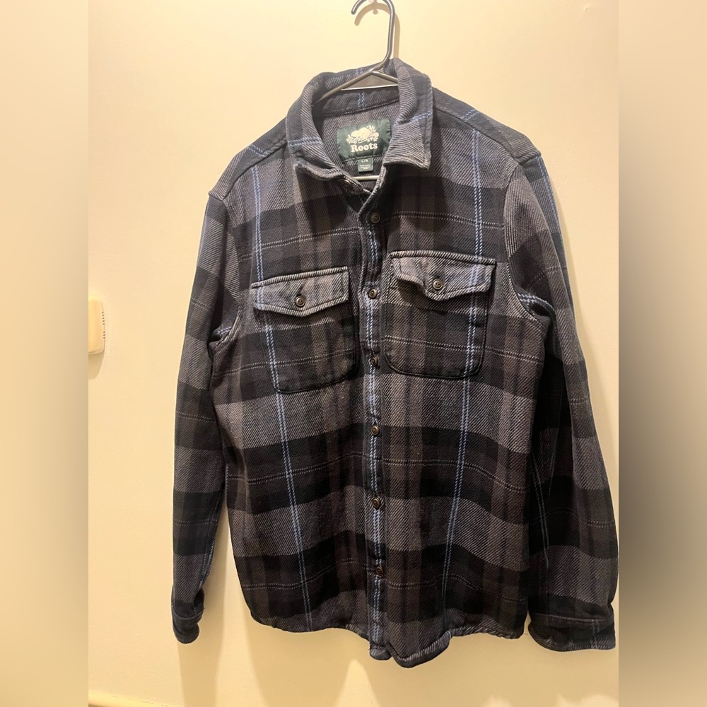 Roots Men's Dark Checkered Shirt Jacket